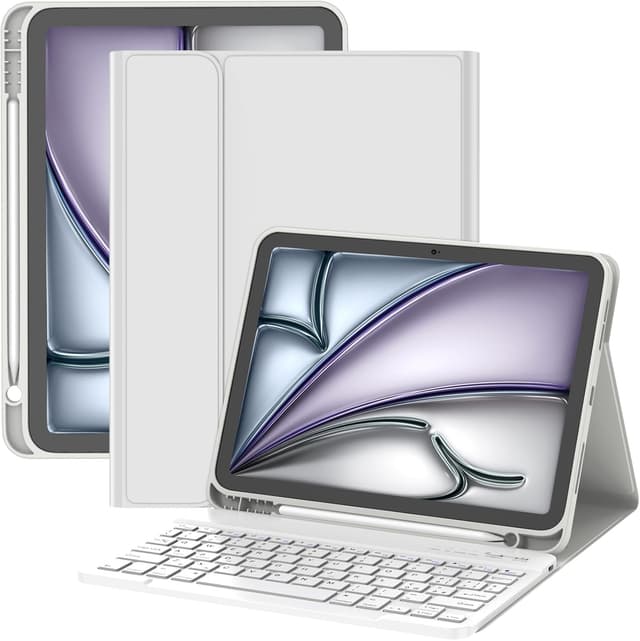 Detalle de TQQ Cover con Tastiera Bluetooth per iPad Air 11” (compatibile M3 2025/M2 2024 e altri 11”) con layout Italiano QWERTY