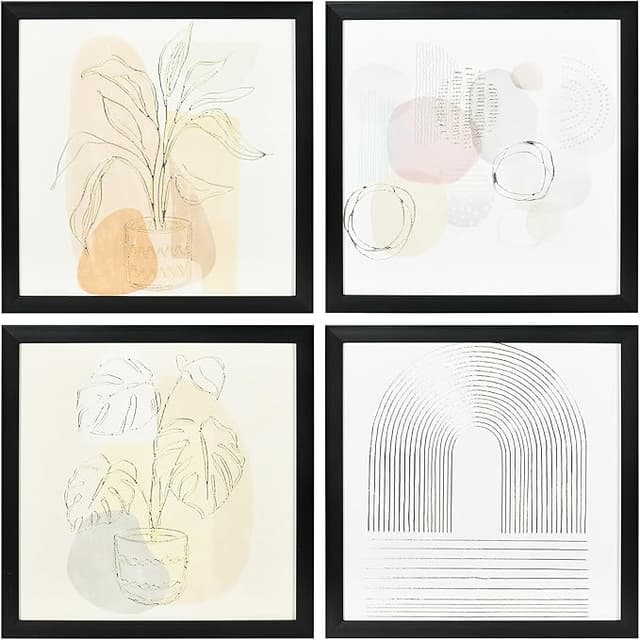 Imagen de HOMCOM Cuadros en Lienzo Moderno 4 Piezas 🎨 Decoración Colorida en OfertitasTOP