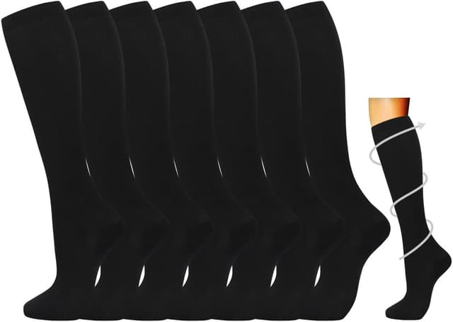 Detalle de Losvcbcx calcetines de compresión 15‑20 mmHg para mujer