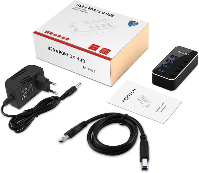 Thumbnail 6 de RSHTECH USB Hub Aktiv 3.0 4‑Port mit Netzteil