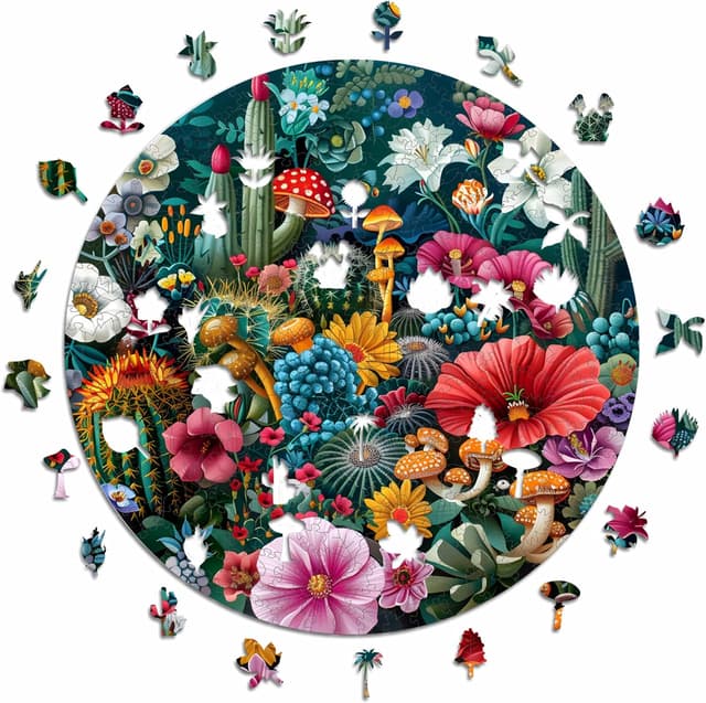 Detalle de Puzzle in legno 100% sostenibile Iconic Puzzles – Bosco Incantato, taglia M da 350 pezzi