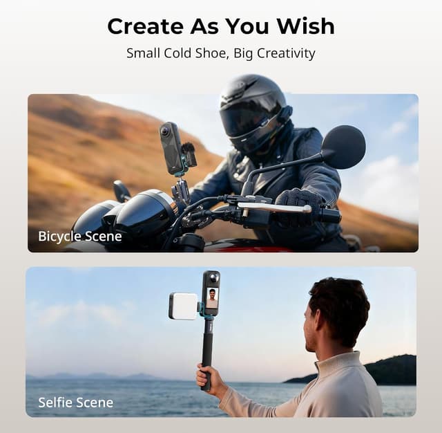 Detalle 2 de SMALLRIG Cold Shoe Mount 360° Blitzschuhhalterung für Insta360 X5/X4 & DJI Mic 3 – 5825