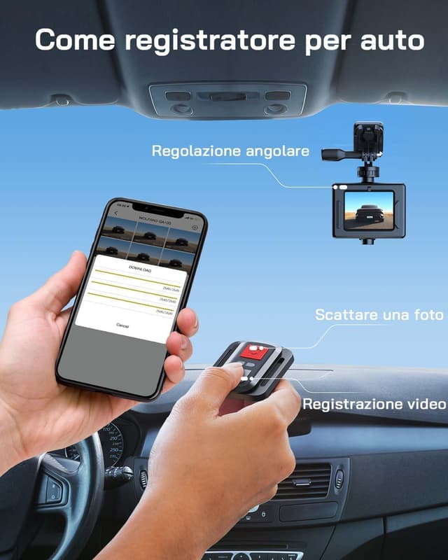 Detalle de WOLFANG Action Cam GA100 4K 30FPS: videocamera per casco e uso subacqueo fino a 40 m