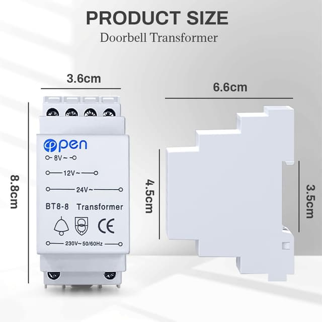 Detalle 2 de AMFUN Trasformatore per campanelli su guida DIN con uscite 8V, 12V e 24V AC