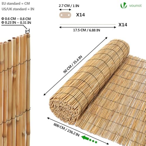 Thumbnail 4 de VOUNOT Pantalla Caña privacidad 90x600 cm