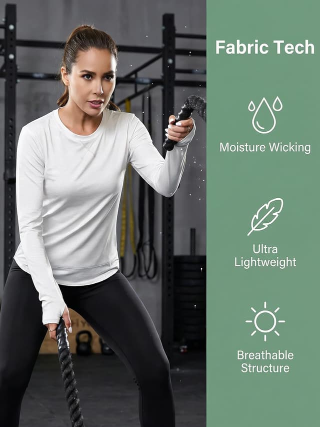 Thumbnail 3 de Terecey maglietta sportiva donna girocollo con mezza zip e pollice foro (maniche lunghe)