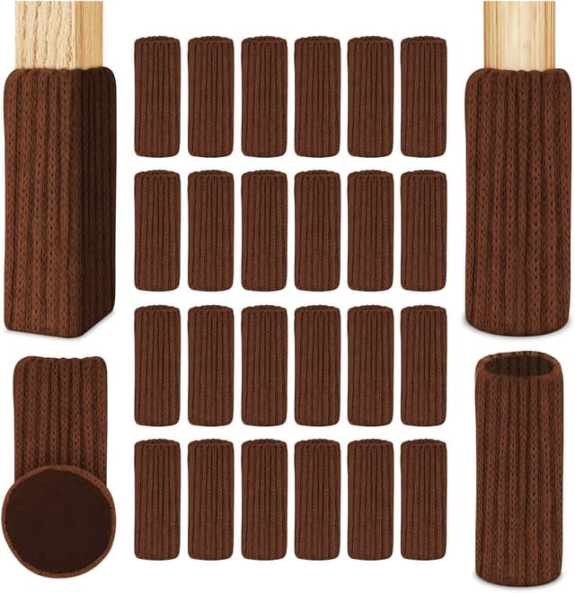 Detalle de OSDUE Chaussettes de chaise en feutre antidérapantes (lot de 24) pour pieds de chaise, brun