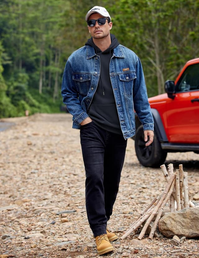 Detalle de COOFANDY sweat à capuche homme doublé polaire à manches longues, poche kangourou et cordon