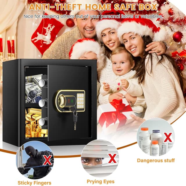 Detalle de Mejasg Safe Tresor Feuerfest 45L mit Feuerfestem, Wasserdichtem Dokumentenbeutel