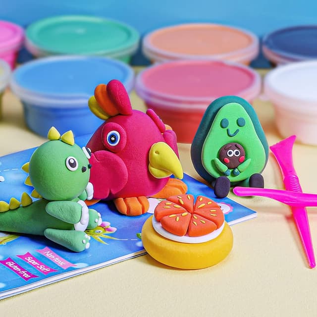 Detalle 2 de iFergoo Air Dry Clay 24‑colour modelling set 🎨