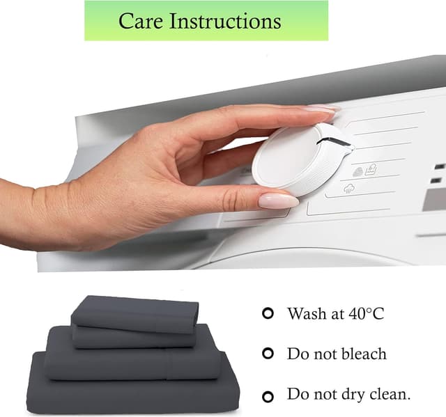 Thumbnail 6 de Apex Furnishings Dark Grey Double Fitted Sheet (Extra Deep 16 Inch / 40cm pocket)