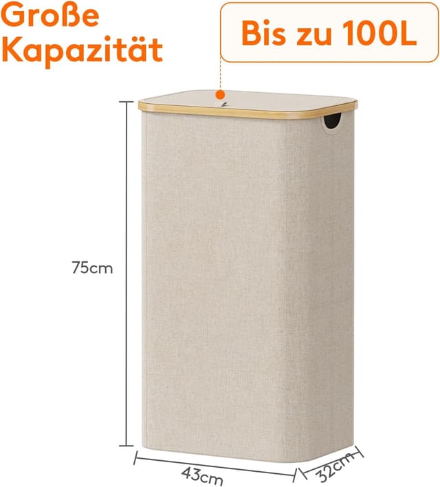 Thumbnail 3 de Lifewit 100L Wäschekorb mit Deckel