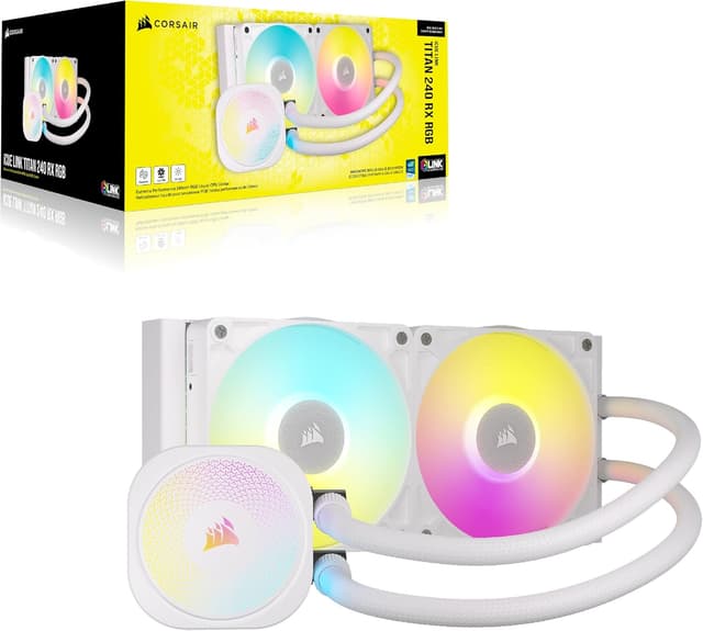Thumbnail 6 de Corsair iCUE LINK TITAN 240 RX RGB AIO-Kühler für die CPU (240 mm) – iCUE LINK Systemhub, weiß