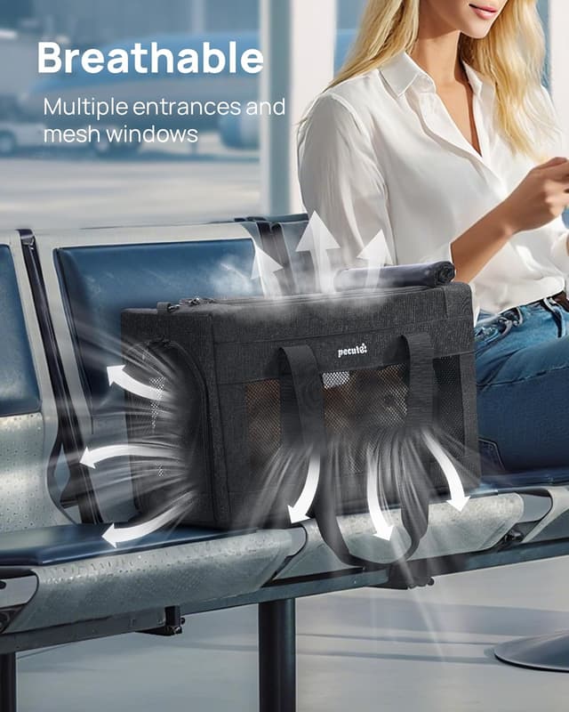 Detalle 1 de Pecute Cat Carrier Airline Approved 44cm