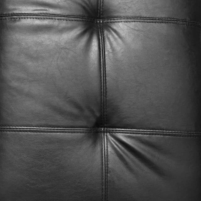 Detalle 1 de Pouf contenitore in ecopelle nero 45 cm