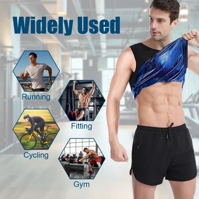 Thumbnail 6 de Flintronic gilet de sudation pour homme (sauna) — débardeur affinent pour entraînement cardio
