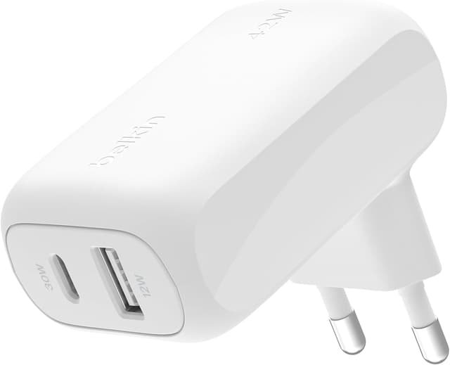 Detalle de Belkin BoostCharge Cargador Rápido 42W con 2 Puertos ⚡
