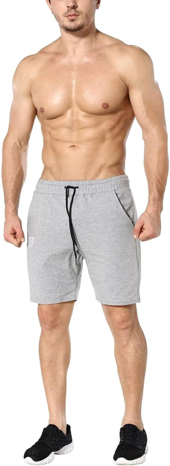 Detalle 2 de ZENWILL Mens Cotton Gym Shorts with Zip Pockets (drawstring, regular fit)