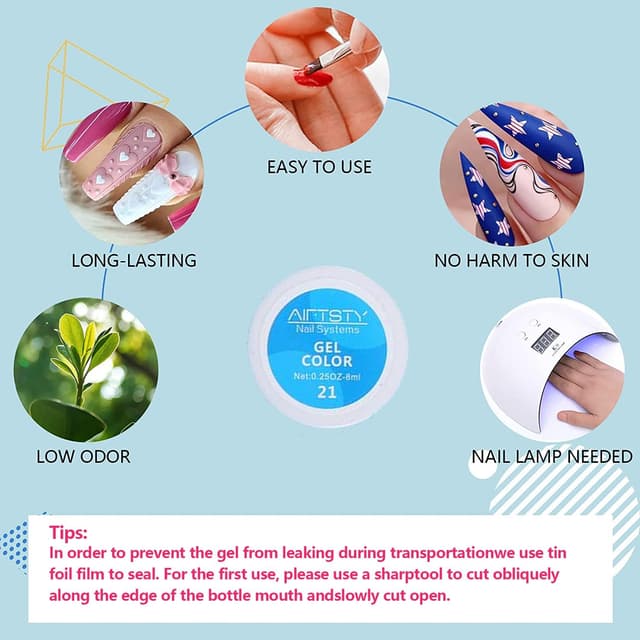 Detalle de GOFLORDEN Smalto Unghie UV/LED semipermanente 36 colori (38 pz) per nail art