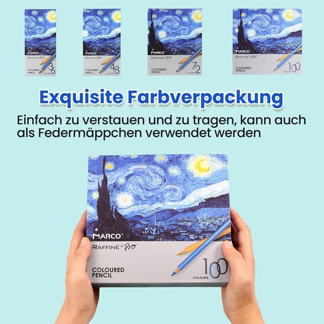 Detalle 2 de MARCO Ölbasierte Buntstifte für Erwachsene & Kinder (36 Farben) – Holzstifte-Set