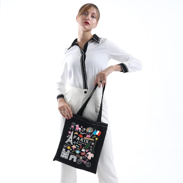 Detalle de Generic Paris Tote Bag (Unisex) – Water Resistant Polyester Bag, 33 cm x 22 cm x 1 cm