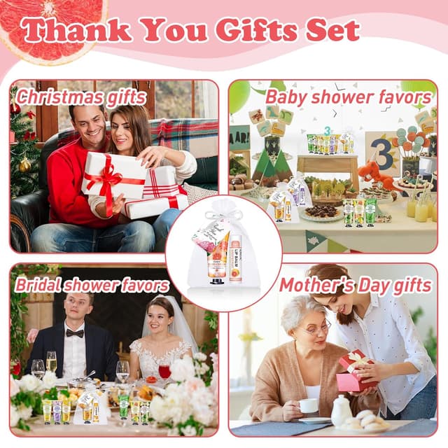 Detalle de 60-Pack Hand Cream and Lip Balm Bulk Gift Sets (Easter, Mother’s Day, Bridal Shower & More)