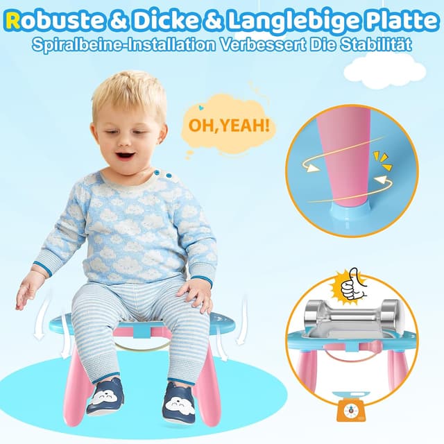 Detalle de Kikidex Magnetische Zaubertafel für Kleinkinder (1–3 Jahre) – Magic Painting Board im Mint-Blau
