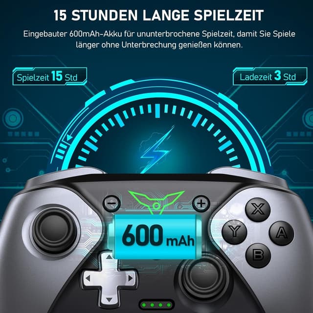 Thumbnail 6 de HELLCOOL Switch Controller kabellos für Switch/Lite/OLED – Pro-Controller mit Macro, Turbo und Dual-Motor-Vibration