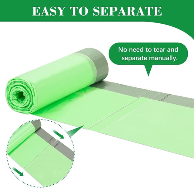 Detalle 2 de JelKen 120 Biodegradable Bin Liner Bags (6L) with Drawstring Tie Handles, Food Waste Bags, 43 x 45cm