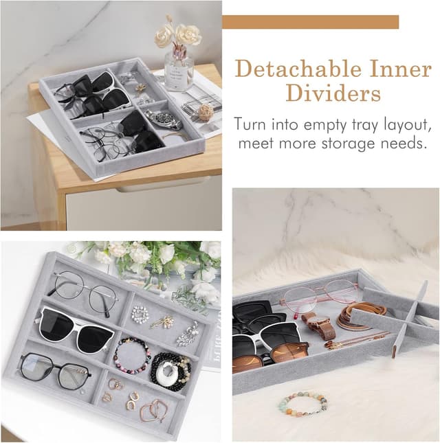 Thumbnail 3 de Emibele Organizador de Joyas con 12 Compartimentos, Gris 💍