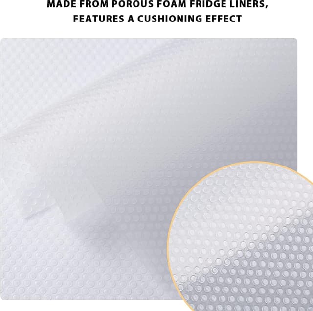 Detalle 2 de AKINLY 9-Pack Washable Waterproof Fridge Liners and Drawer Mats (White)