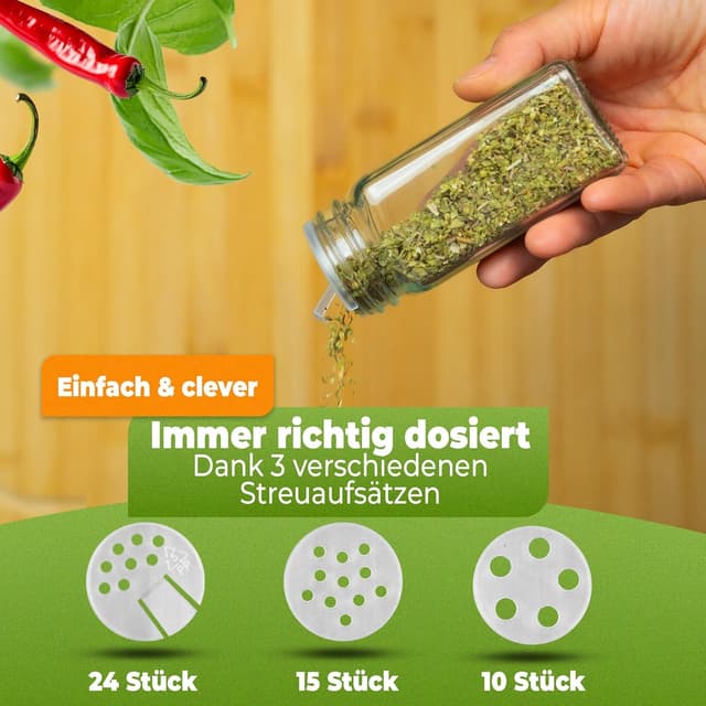 Detalle de CLIDOR Gewürzgläser eckig 24 x 125 ml