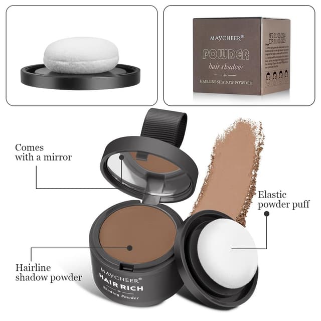 Detalle 2 de LOPHE Ansatzpuder für Männer & Frauen (10# rötlich braun) – Haarverdichtungs-Ansatzconcealer zum Auffüllen dünner Haare