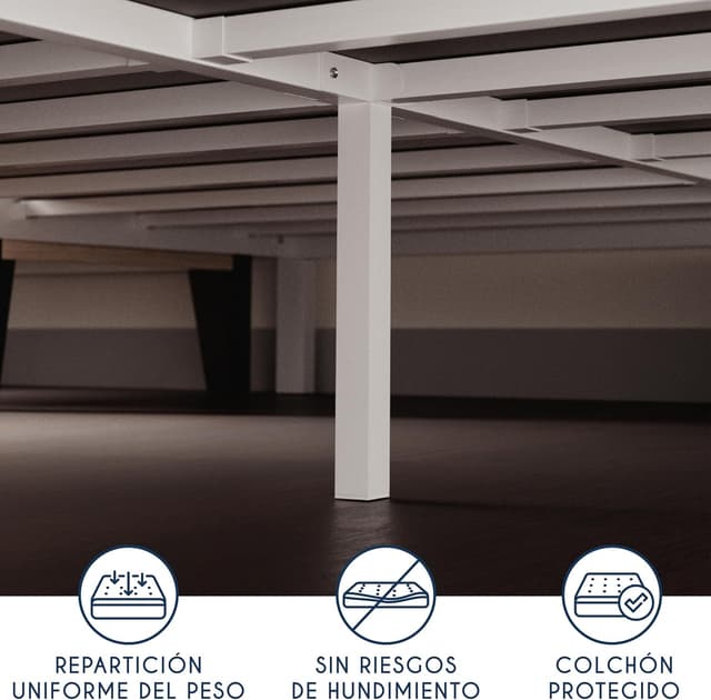 Thumbnail 5 de Dreamzie Cama de Metal 160x200 con Somier Blanco