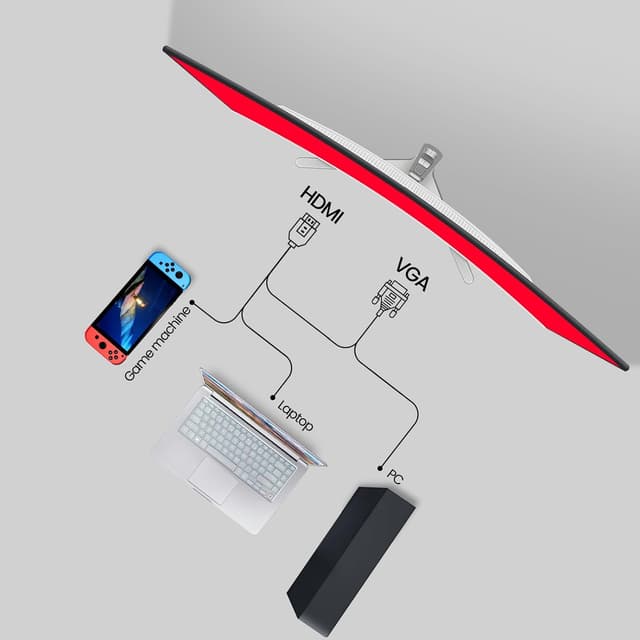 Thumbnail 5 de CRUA 27" Curved White Monitor 100Hz