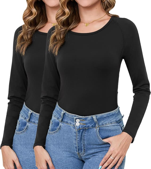 Detalle de Terecey Haut thermique femme en coton (manches longues) à col roulé