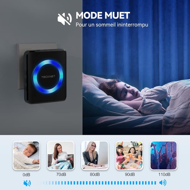 Thumbnail 4 de TECKNET Sonnette sans fil 400 m