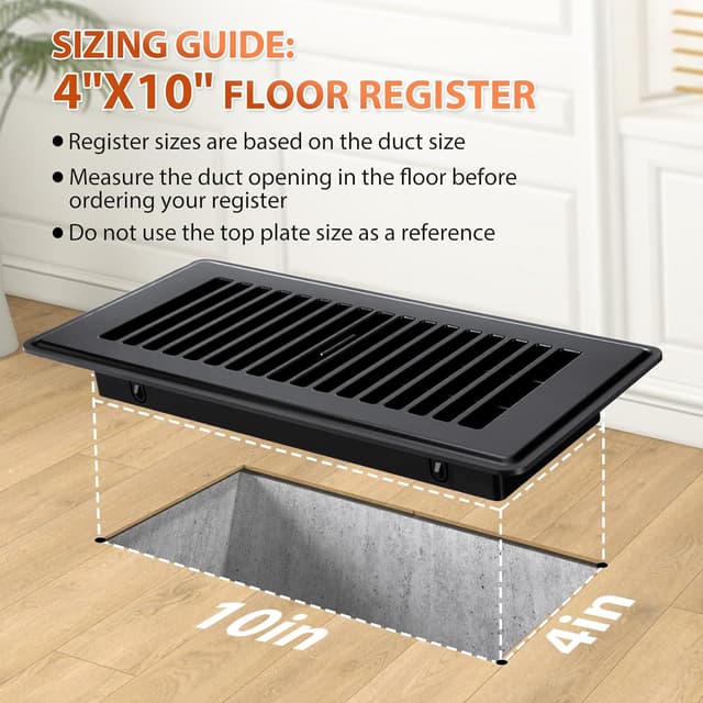Thumbnail 1 de 4x10 Floor Register Plastic Vent Cover 4x10