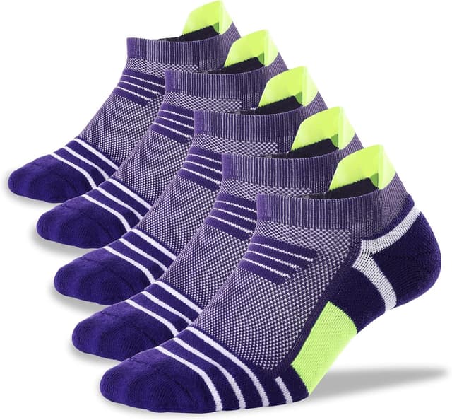 Detalle de Kodal Copper Cushioned Athletic Ankle Socks (Low Cut Training Socks) – Odour Free, Moisture Wicking, Arch Compression – 5 Pairs