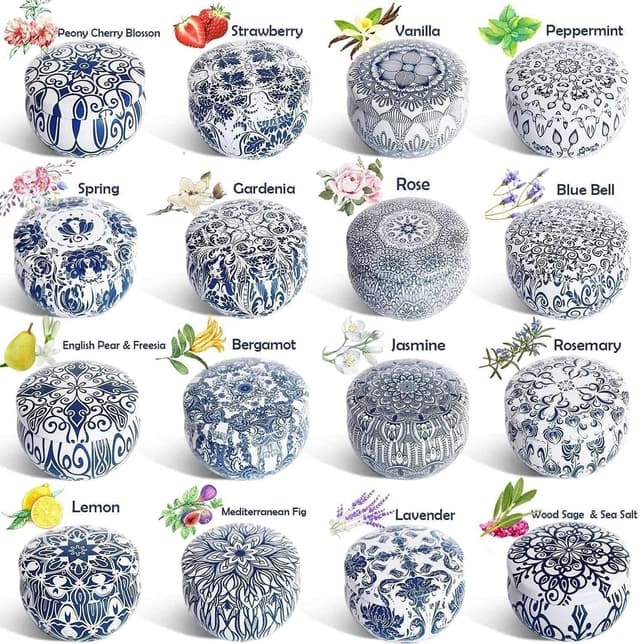 Thumbnail 6 de LIVEN Scented Candles Gifts Set (16-pack) – soy wax travel tin jars, 2.5 oz each