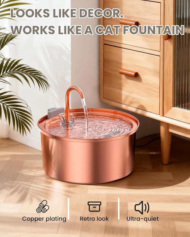 Detalle 2 de Tomxcute Katzenbrunnen Edelstahl 3,2 L