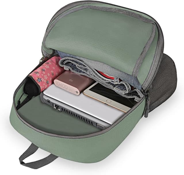 Detalle de Bekahizar Small Rucksack 15L Packable Backpack (Grey Green) – ultralight foldable daypack