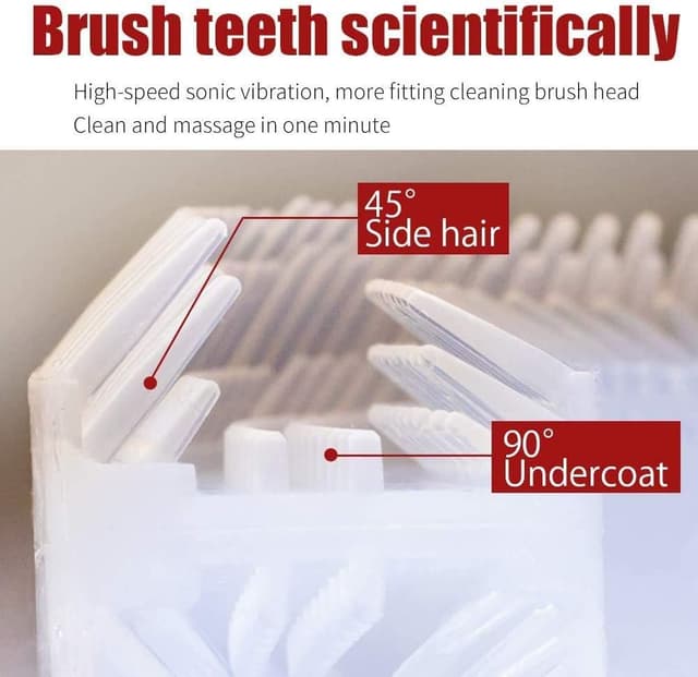 Detalle de Automatische Ultraschall-Zahnbürste (360°) mit Timer & 4 Modi – elektrische Schallzahnbürste für Erwachsene, Schwarz