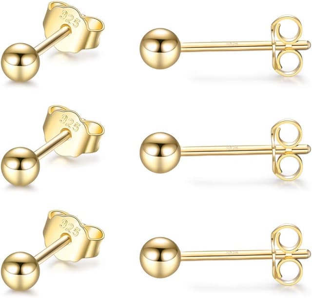 Thumbnail 6 de CERSLIMO Ohrstecker Gold Set 2 mm