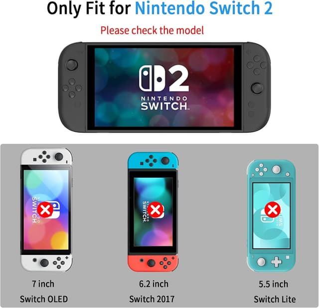 Detalle de Lot de 2 verres trempés WFTE pour Nintendo Switch 2 (modèle 2025) – 0,26 mm, dureté 9H, transparence 99%