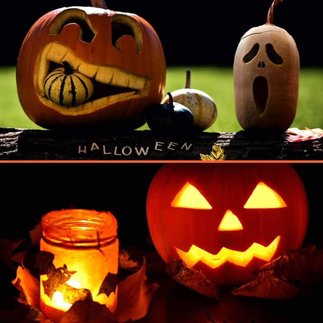 Thumbnail 1 de com-four® Ensemble de sculpture de citrouilles 6 pièces