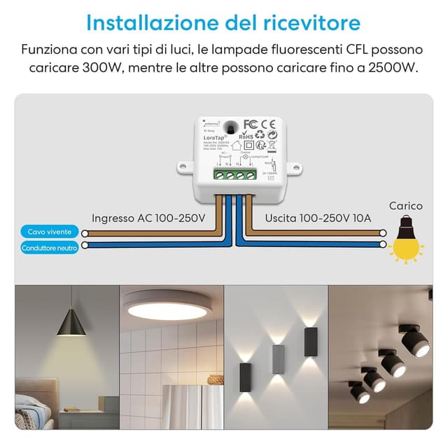 Thumbnail 6 de LoraTap Interruttore Luce Senza Fili 30 m