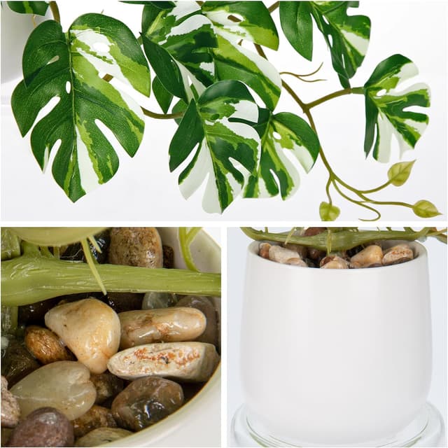 Detalle de Hollyone Künstliche Monstera im Topf 25 cm