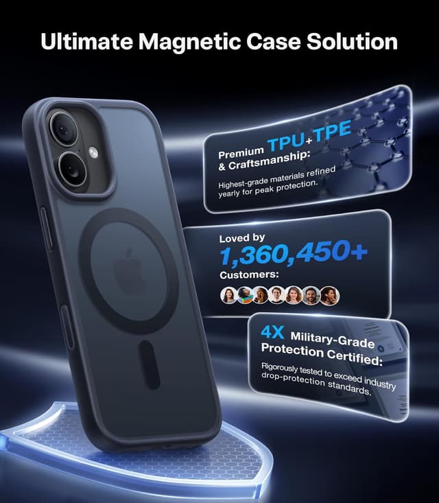 Thumbnail 6 de TORRAS Magnetic Shockproof for iPhone 17 with Camera Control (MagSafe) — Black