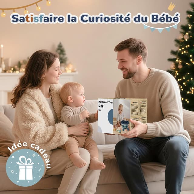 Thumbnail 6 de Jouet bébé Montessori 5 en 1 (6 mois et +) : tri de formes, empilement, xylophone et jeux sensoriels